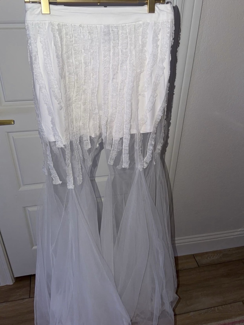 White Lace & Tulle Mermaid pants